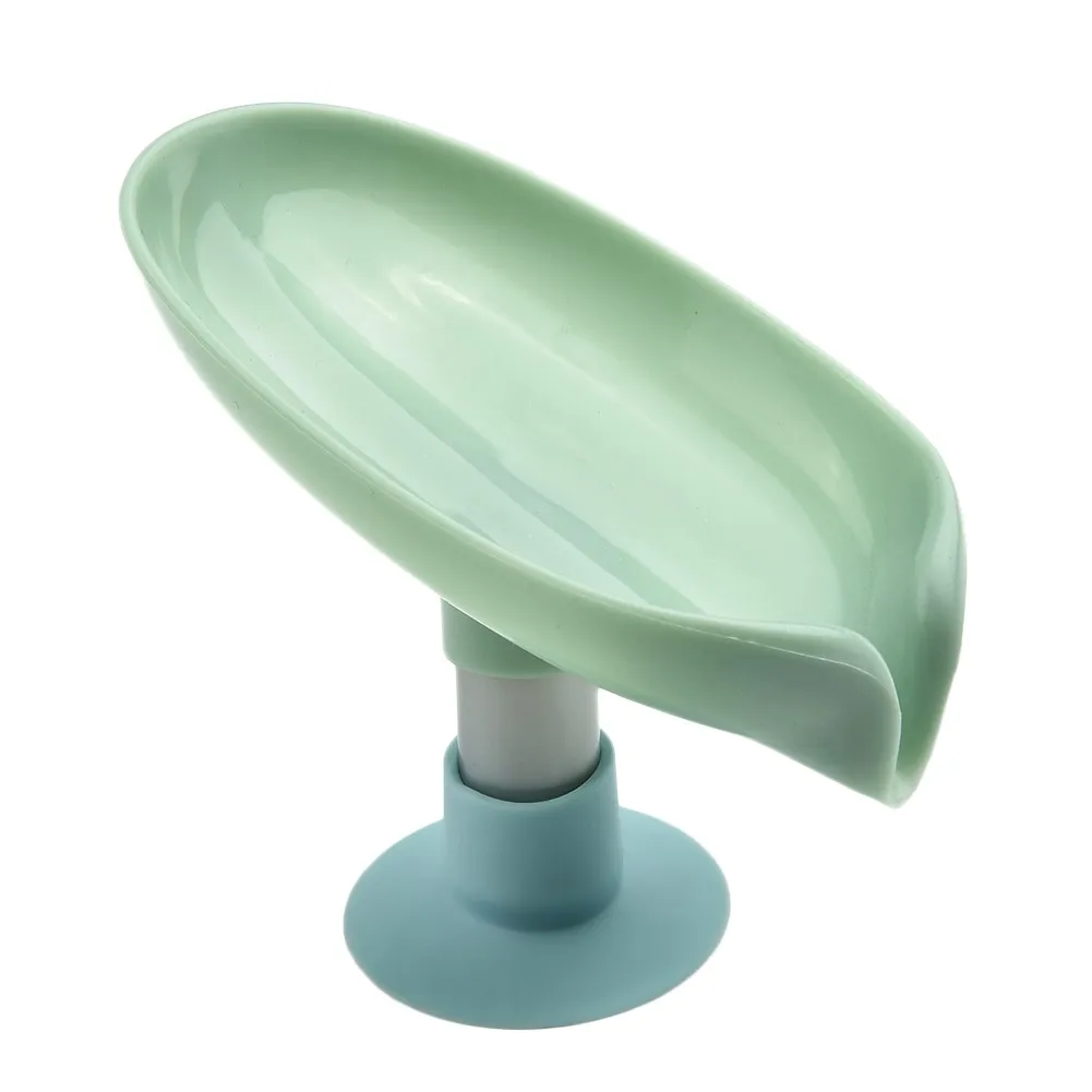 

1PC Portable Leaf Soap Holder For Bathroom Shower Plastic Sponge Tray For Kitchen Bathroom Tools Drain Hole Free Soap Rack Green