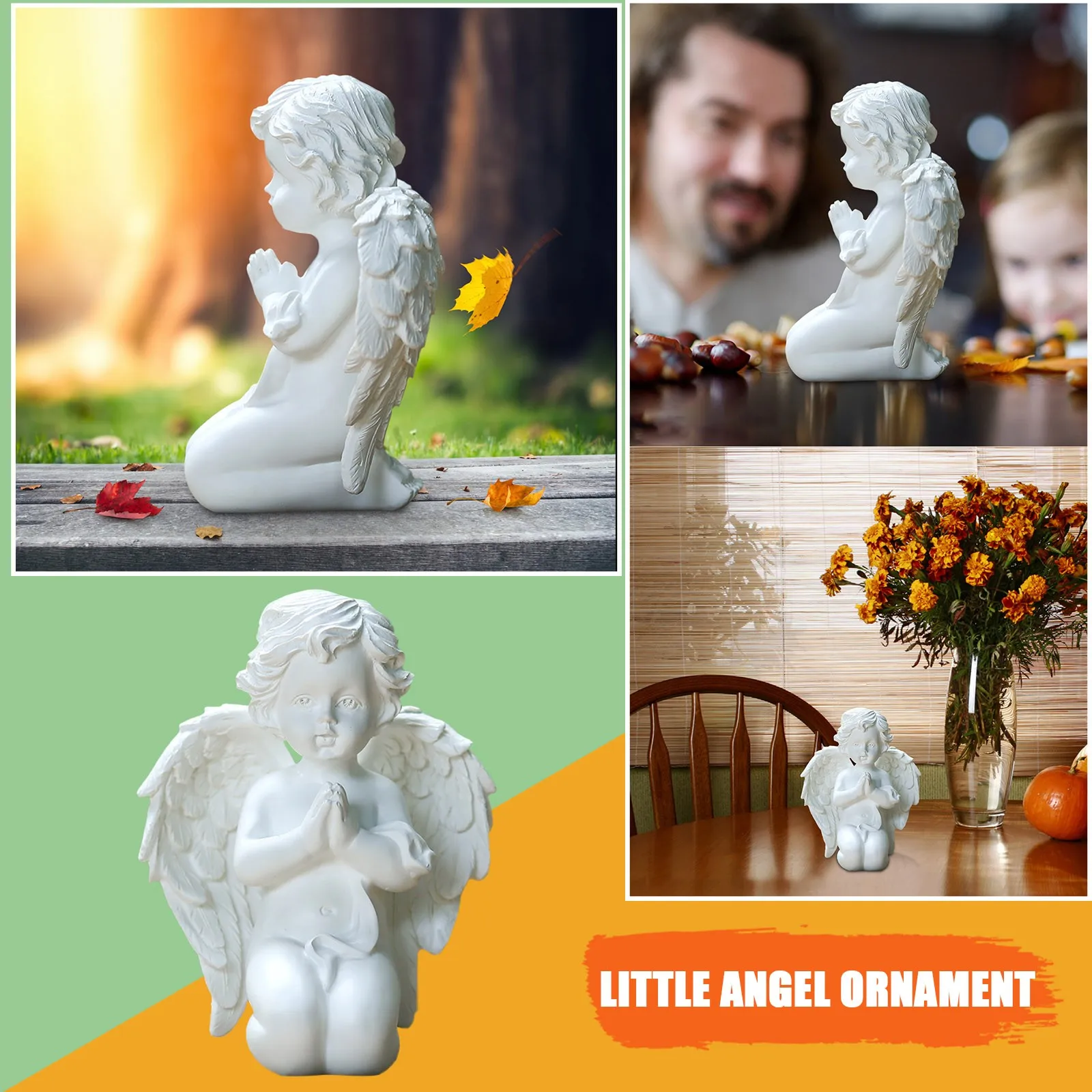 

Angels Resin Garden Statue Figurine Indoor Outdoor Home Garden Decoration Adorable Angel Sculpture Memorial Statue Yard Birthday