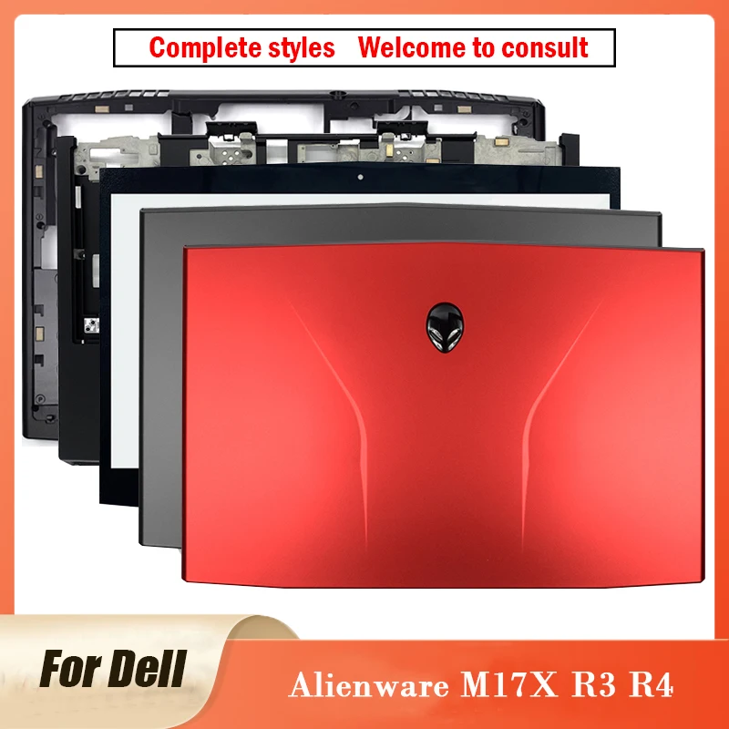 New For DELL Alienware M17X R3 M17X R4 Laptop LCD Back Cover Front Bezel Hinges Palmrest Bottom Case Bottom Door Case M17X R3 R4