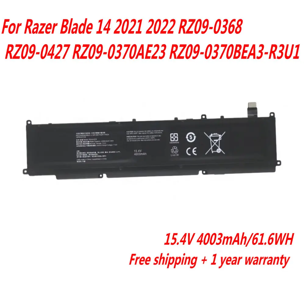 15 4 В RZ09-0370 RC30-0370 Аккумулятор для ноутбука Razer Blade 14 2021 2022 RZ09-0368 RZ09-0427 RZ09-0370AE23