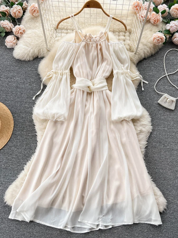 

YuooMuoo, романтическое длинное платье принцессы для отпуска, женское платье с открытыми плечами, женское платье