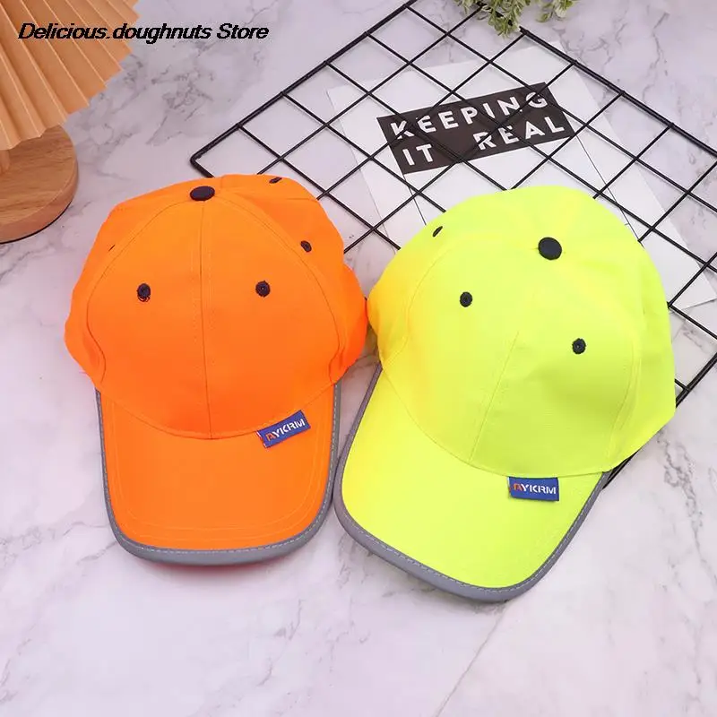 

High Visibility Reflective Baseball Cap Yellow Safety Hat Work Safety Helmet Washable Hat Safety Traffic Cap