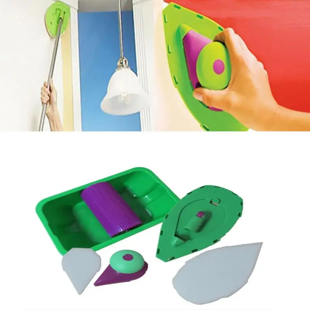 

Многофункциональный Художественный домашний губчатый ролик для рисования на стене, лоток, кисть, коврик для рисования, инструмент для очис...