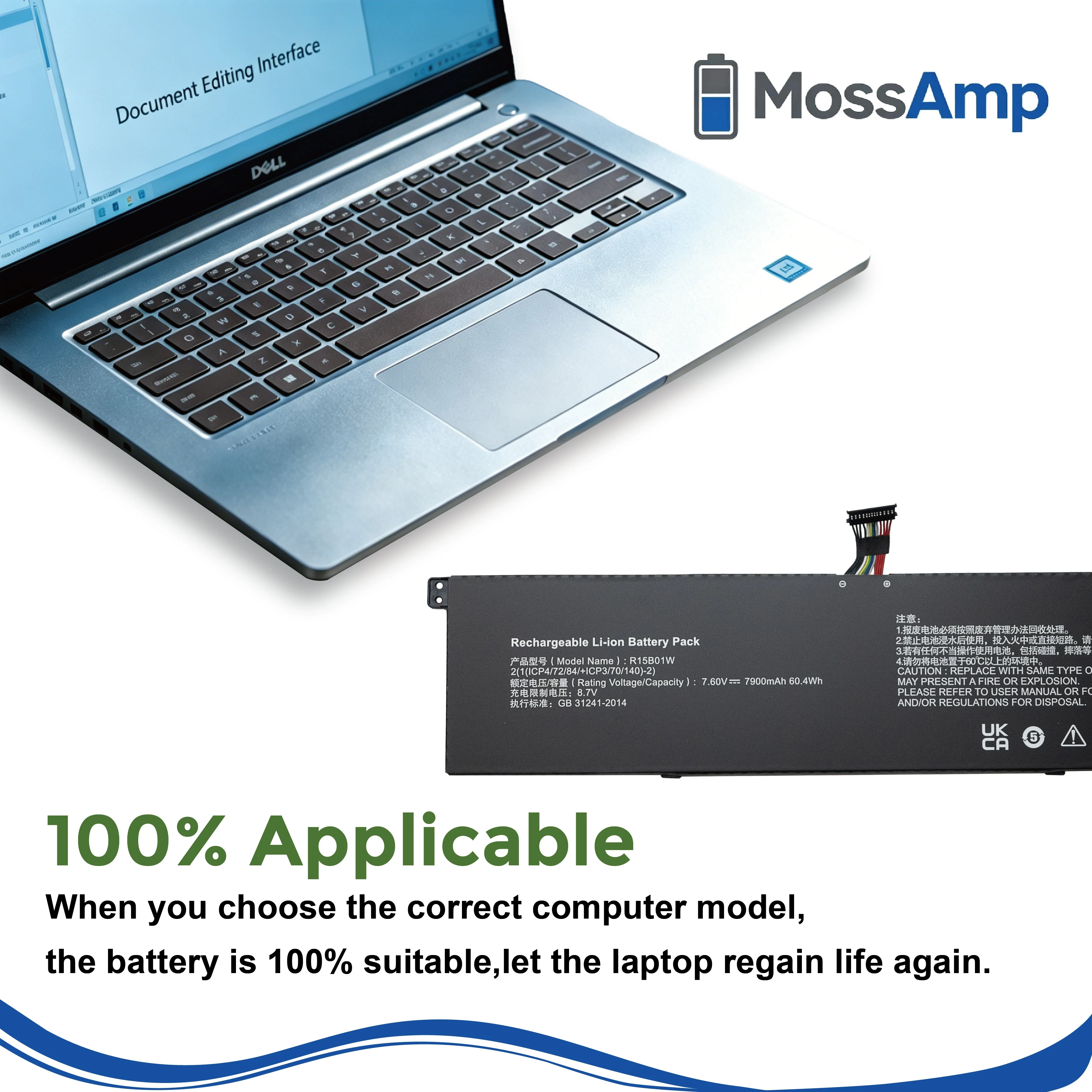 Фото Аккумулятор для ноутбука MossAmp R15B01W для Mi Notebook Pro 15.6 TM1701 171501 i5-8250U i7-8550U MX150 MX250 i5-10210U R15B01W №5