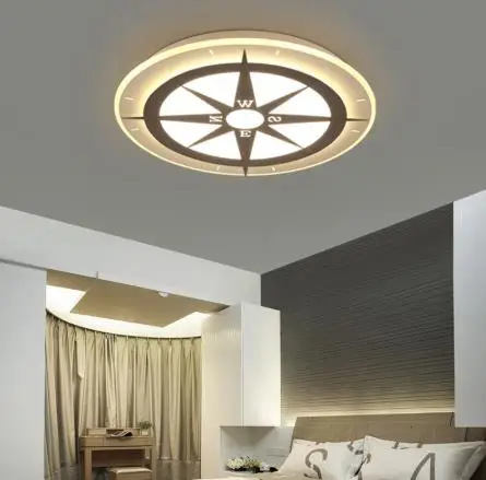

Compass ceiling lamp now simple round led eye protection lamp cartoon children's bedroom study lamp male and female lamp