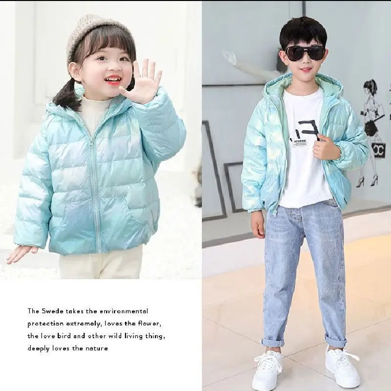 

Girls Spring Outerwear Cute Baby Popular Casual Ultra-light Down Jacket Off-season Cheap Boys Hooded Wash-free Autumn Kids Coat