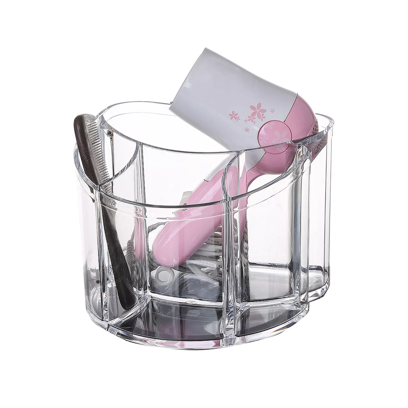 

NEW2023 Acrylic Hair Dryer Organizer Shelf Storage Countertop Storage Box Rack Divided Organizer For Cosmetics Toiletries Access