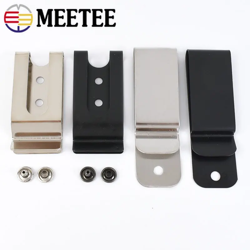 

4/10Pcs Metal Belt Clips Buckle Bag Sheath Nail Loop Double Holes Spring Hooks Pockets Wallet Clasp DIY Leather Accessories