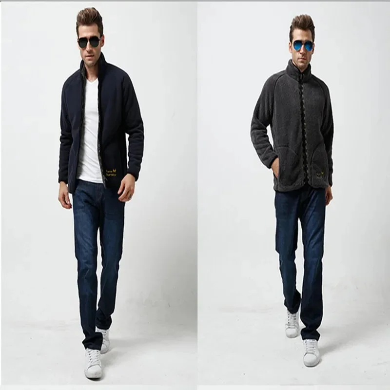 Двусторонняя флисовая куртка для мужчин и женщин уличное пальто из овечьей