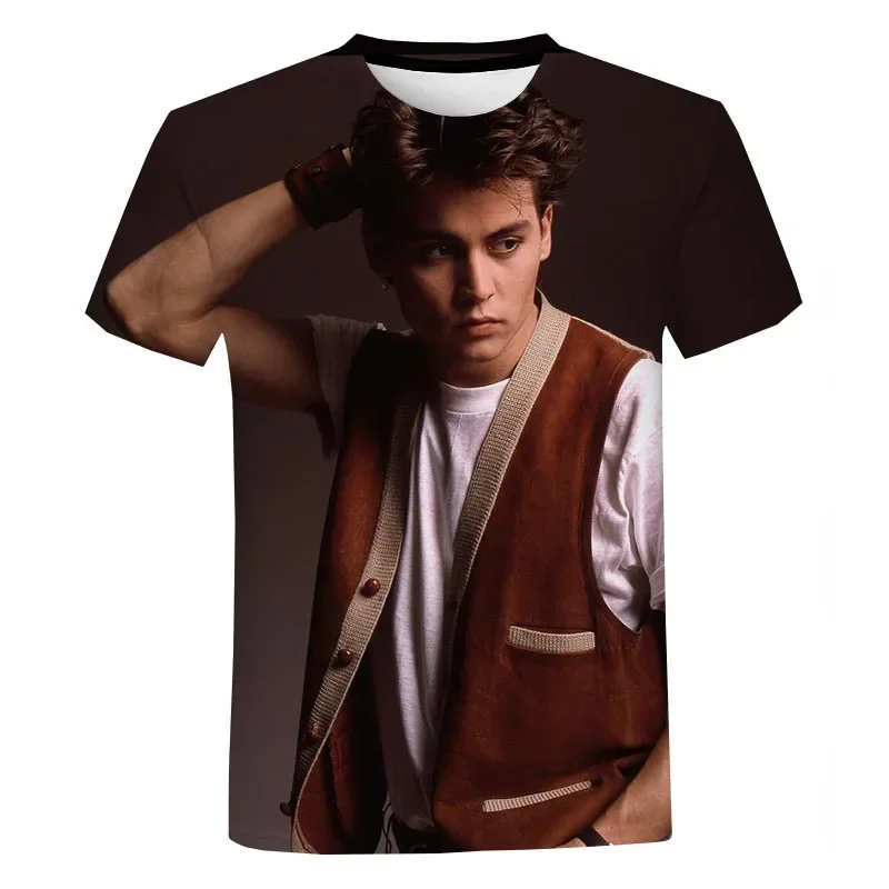

Singer Johnny Depp 3D Printed Men's Womens T-Shirts Casual Fashion Handsome Man Pattern Tops Tees Comfortable Top Male