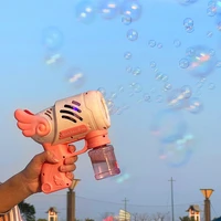 electric automatic soap rocket bubbles machine bubble gun kids portable outdoor party toy led light blower toys children gifts