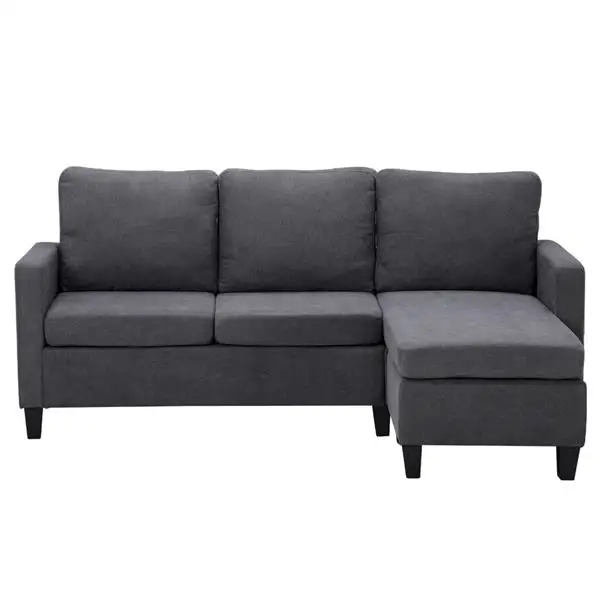 

Convertible Sectional Sofa Couch with 3-Seat Sofa L-Shaped Modern Fabric Couch with Ottoman for Small Living Room Apartment