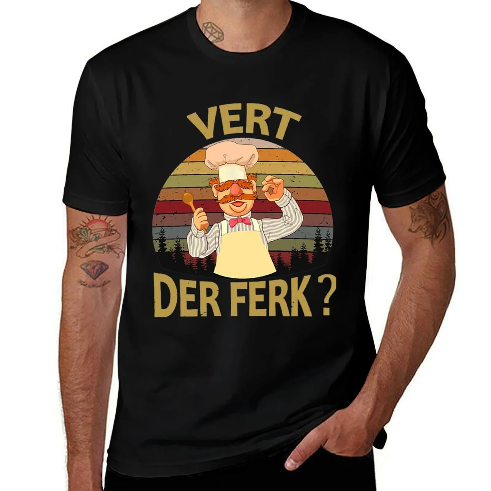 Фото Футболка Vert Der Ferk Cook Swedish Chef, базовая повседневная одежда, топ с короткими рукавами №1