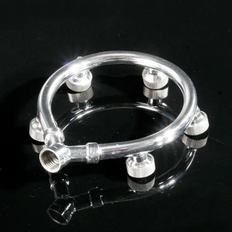 Кольцо вентиляторное из нержавеющей стали с 5 насадками серебристое туманное