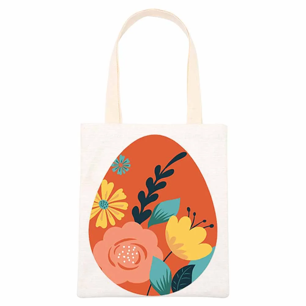 

Women Canvas Flower Pattern Handbag Girl Casual Large Capacity Tote Handbag for Household Eco-Friendly Tote