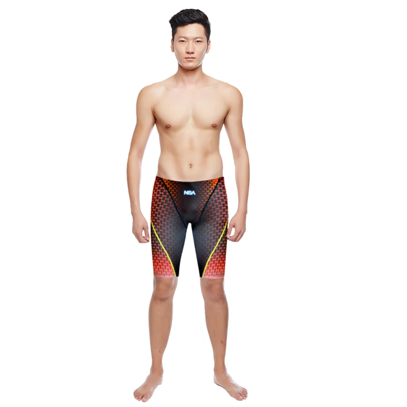NSA Sharkskin Quick Drying Men Swimwear Brief Swimming Trunks Shorts Bathing Short Pants Boy Outdoor Waterproof Sport SwimTrunks