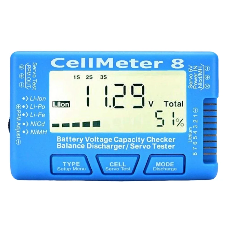 RC Cellmeter8 1S-8S измеритель емкости аккумулятора для Lipo Li-Lon Nimh метр простой в
