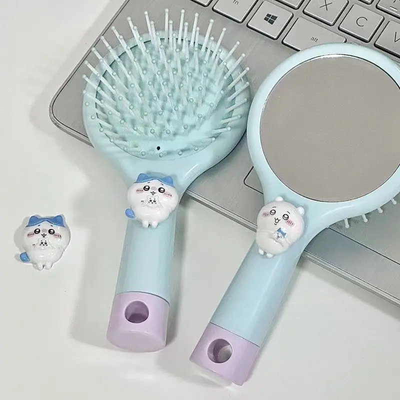 Симпатичная ручная зеркальная расческа Chiikawa два в одном для девушек портативная