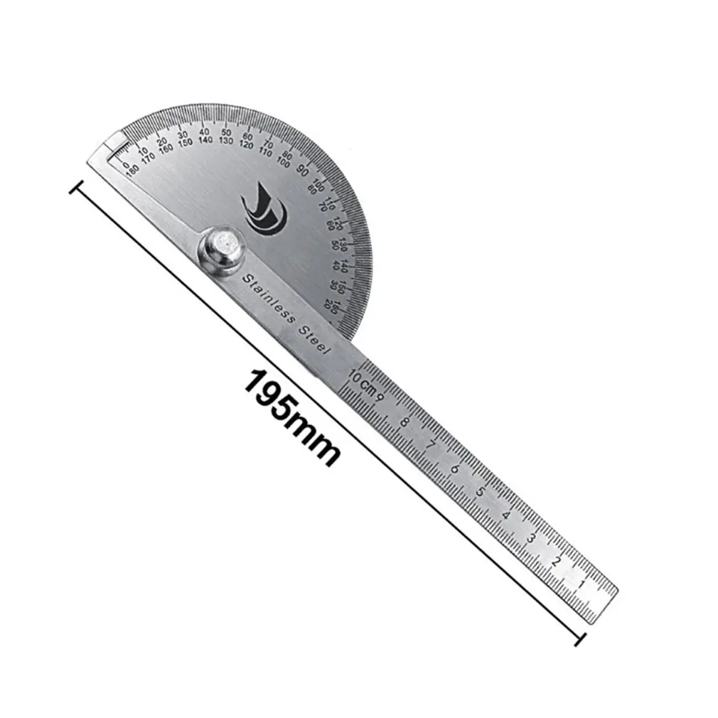 

180 Degree Protractor Metal Angle Finder Goniometer Angle Ruler Stainless Steel Woodworking Tools Rotary Measuring Ruler 0-100mm