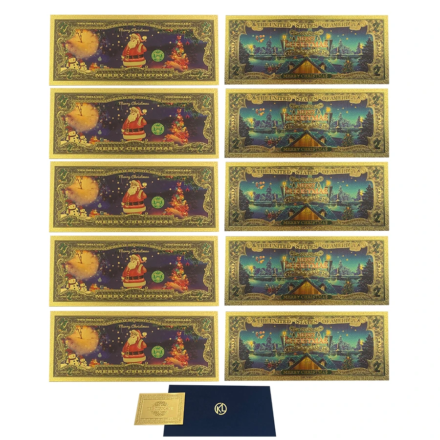 

2023 Nice Christmas Banknote Santa Claus Banknote in 24k Gold Plated For Collection