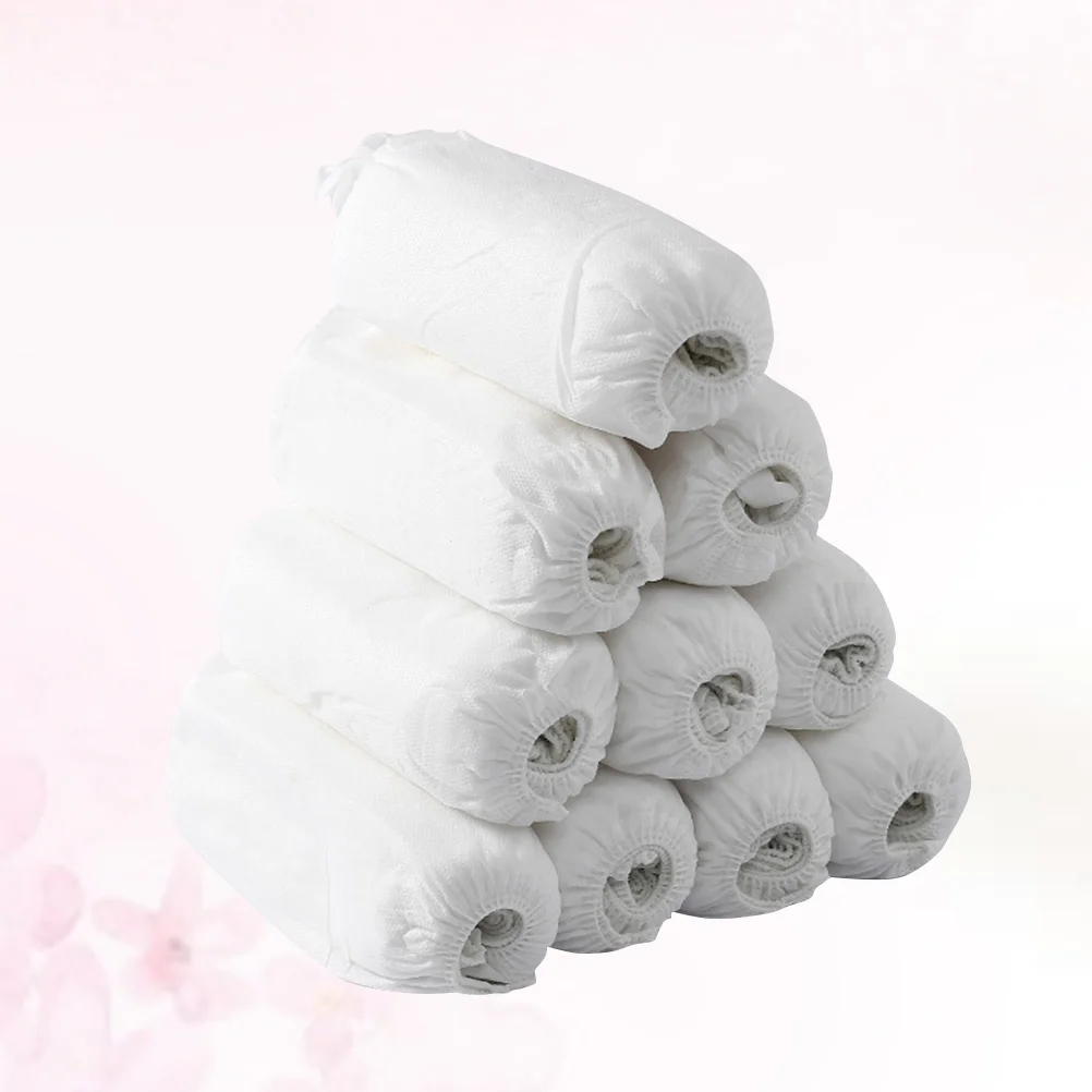 

100PCS Nonwoven Fabric Shoes Cover Disposable Nonslip Shoe Protector Elastic Band Breathable Shoes Cover (White)