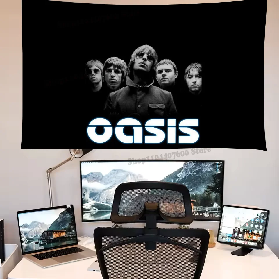 O-Oasis-s Band Tapestry Printed Decoration canvas Travel Used for advertising creative Birthday Gift