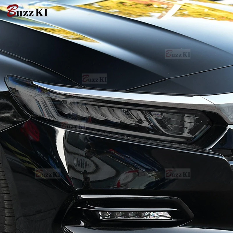 wa 2-częściowa folia ochronna na reflektory samochodowe Przydymiona czarna naklejka TPU do Hondy Fit Civic Accord CR-V Pilot HRV Odyssey Akcesoria