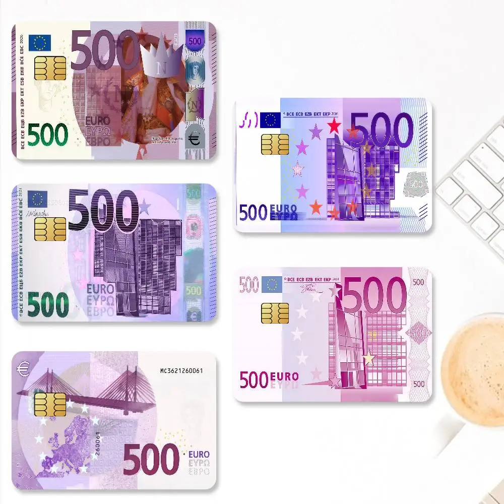 Фото Наклейки-скины для банковских карт Art European 500 Euro, декоративные защитные наклейки для дебетовых карт, 4 шт., устойчивые к царапинам, водонепроницаемые. №1