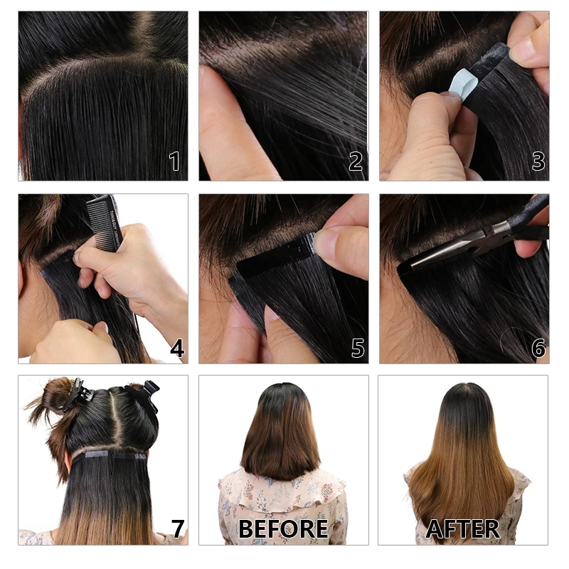 Highlight Tape In Human Hair Extensions Black Women 28