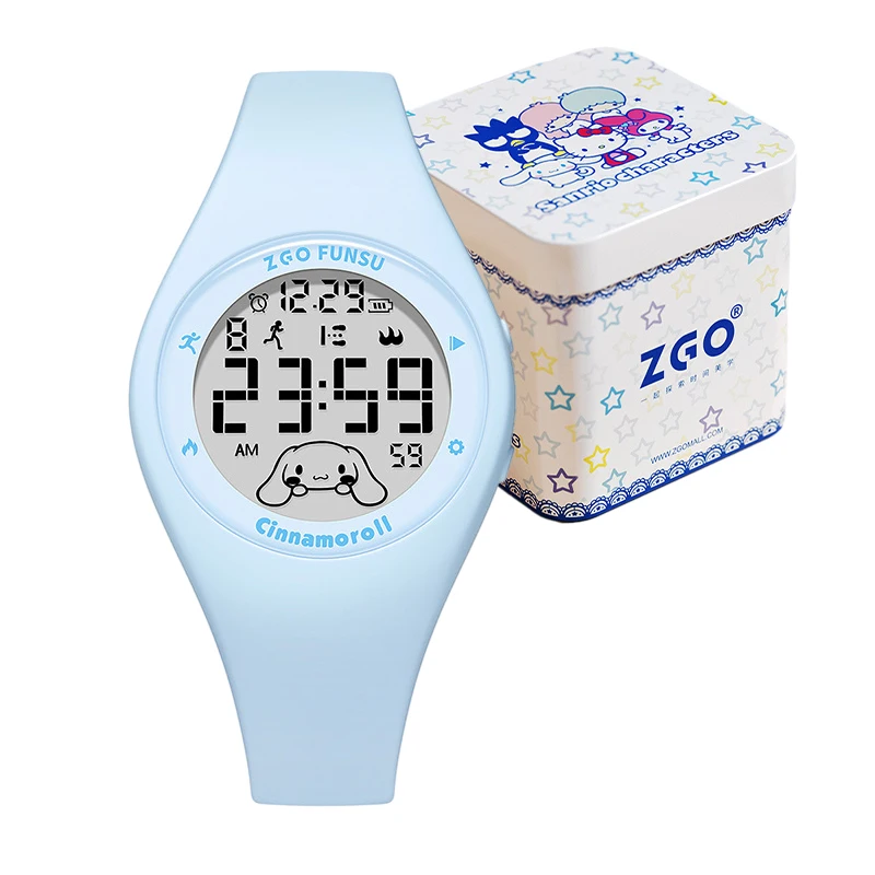 

Kawaii Cinnamoroll Watch Anime Sanrio Cartoon Cute Girls Student Children Waterproof Electronic Watch Alarm Clock Kids Gifts