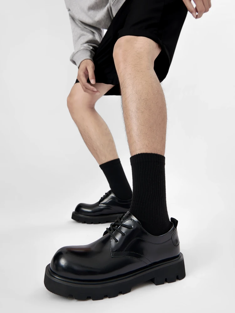 GOLDEN CAMEL мужские туфли дерби из натуральной кожи с круглым носком на толстой