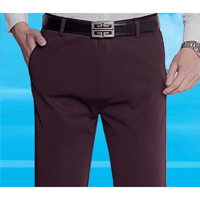 Летние тонкие мужские эластичные Четырехсторонние брюки из ледяного шелка
