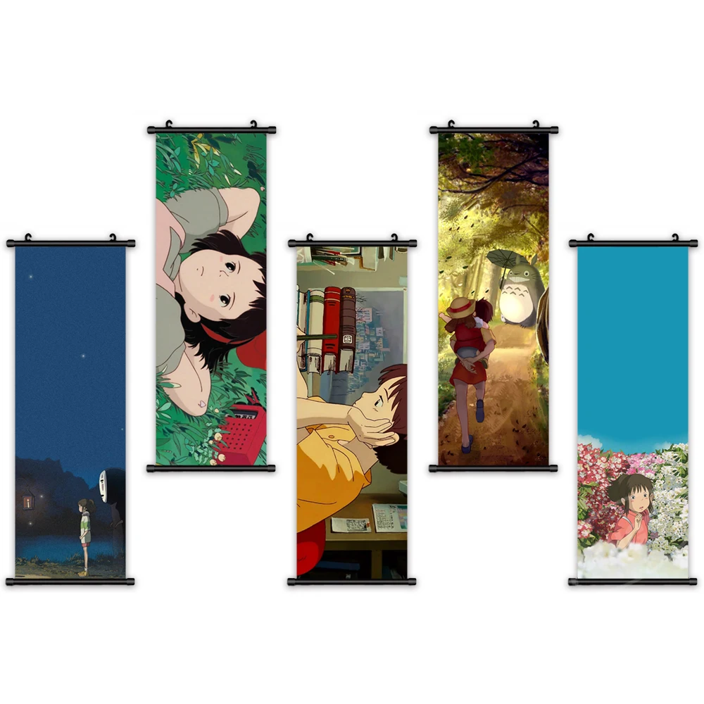 

Miyazaki Hayao Home Decoration Anime Wall Art Totoro Painting Plastic Spirited Away Hanging Scrolls Canvas Print Picture Poster