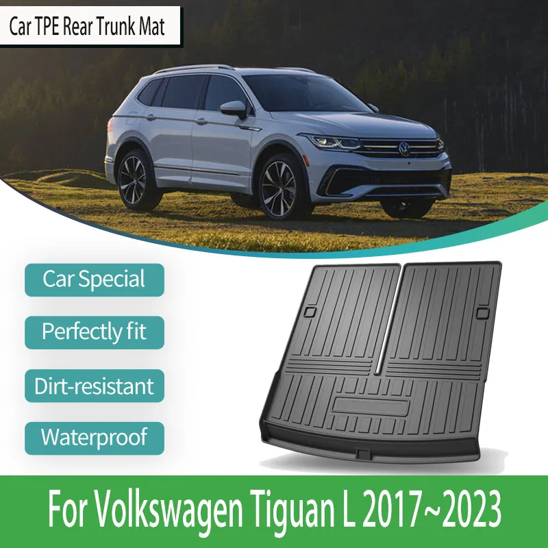 

For VW Volkswagen Tiguan L 2017~2023 Car Trunk Storage Pads Anti-Dirty Protection Rug Car Mat Back Seat Carpets Auto Accessories