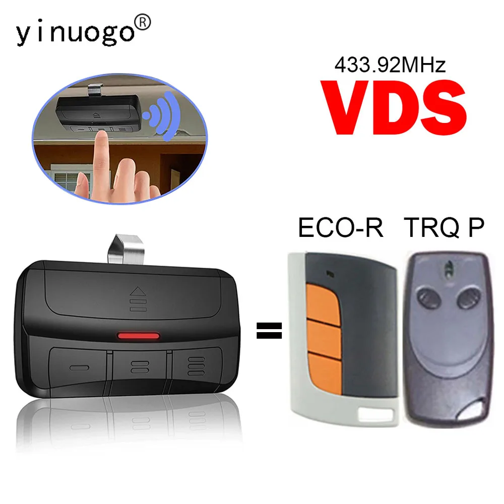 

VDS ECO-R / TRQ P Garage Remote Control Duplicator Gate Opener 433.92MHz VDS Gate Remote Control Garage Door Command Transmitter
