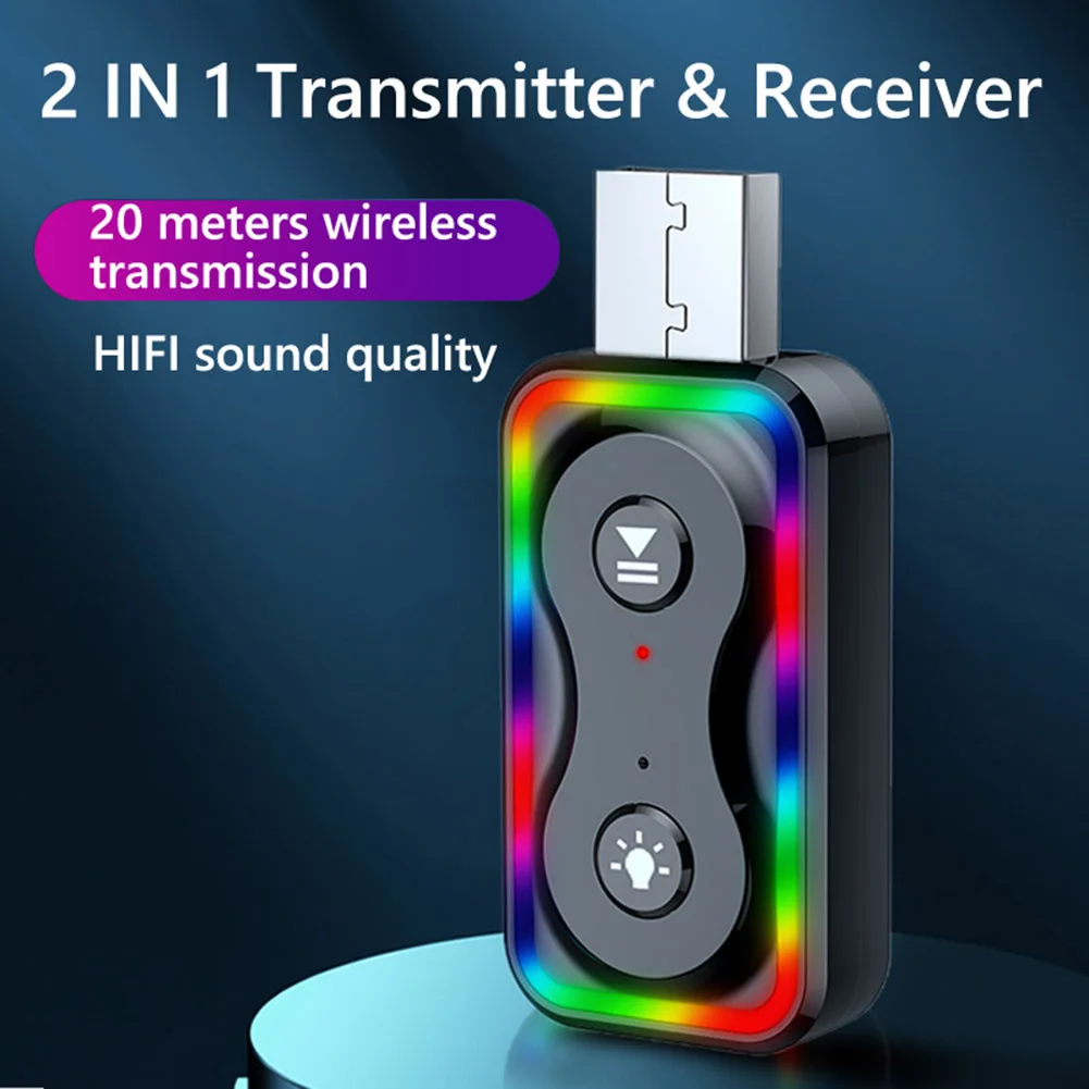 

2 In 1 Audio Bluetooth Adapter Bluetooth Receiver Transmitter Plug And Play Universal USB Bluetooth Transmitter Receiver