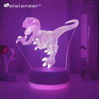new 3d led night light lamp dinosaur series 7 color 3d night light remote control table lamps toys gift for kid home decoration
