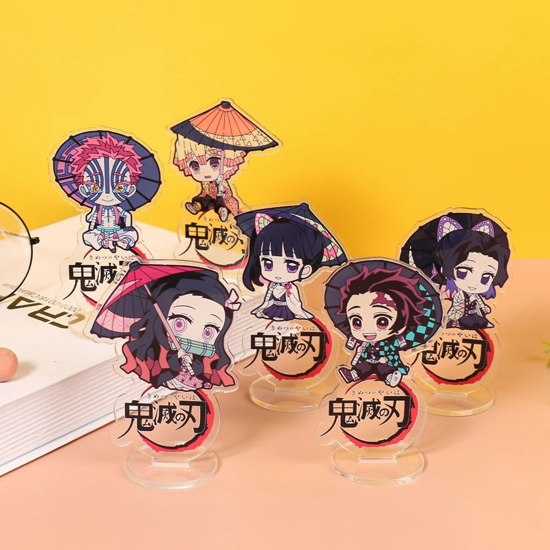 

9,5 см Милая аниме рассекающая демонов акриловая фигурка стенд Kamado Tanjirou модель тарелка зонтик тема декор для стола коллекционные украшения