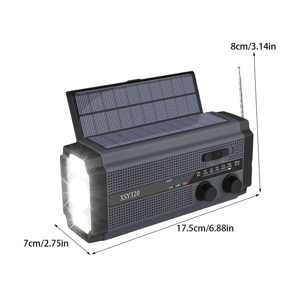 Plastic Emergency Radio With Portable Solar Panels For Outdoor Camping And Evening Park Walks green