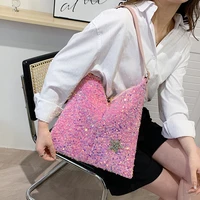 fashion large capacity shoulder bucket bags for women sequin lady purses and handbags 2022 casual new clutch evening tote bag