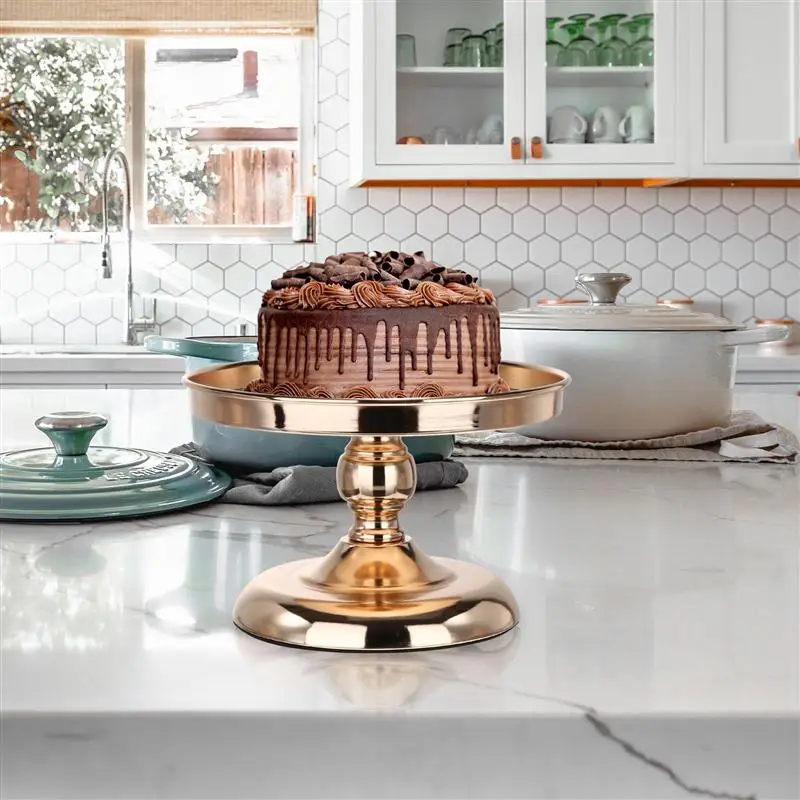 

1PC Wrought Iron Cake Rack Mirror Surface Cake Rack for Wedding Home Party Hotel