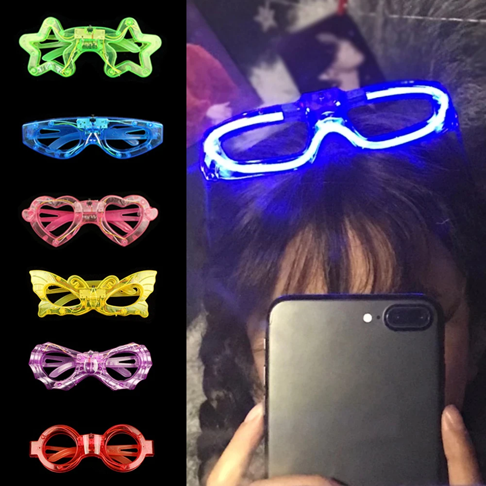 

Cool Luminous Colorul LED Light Up Glasses Glowing Neon Light Flashing Birthday Party Glasses For Nightclub DJ Dance Party Decor