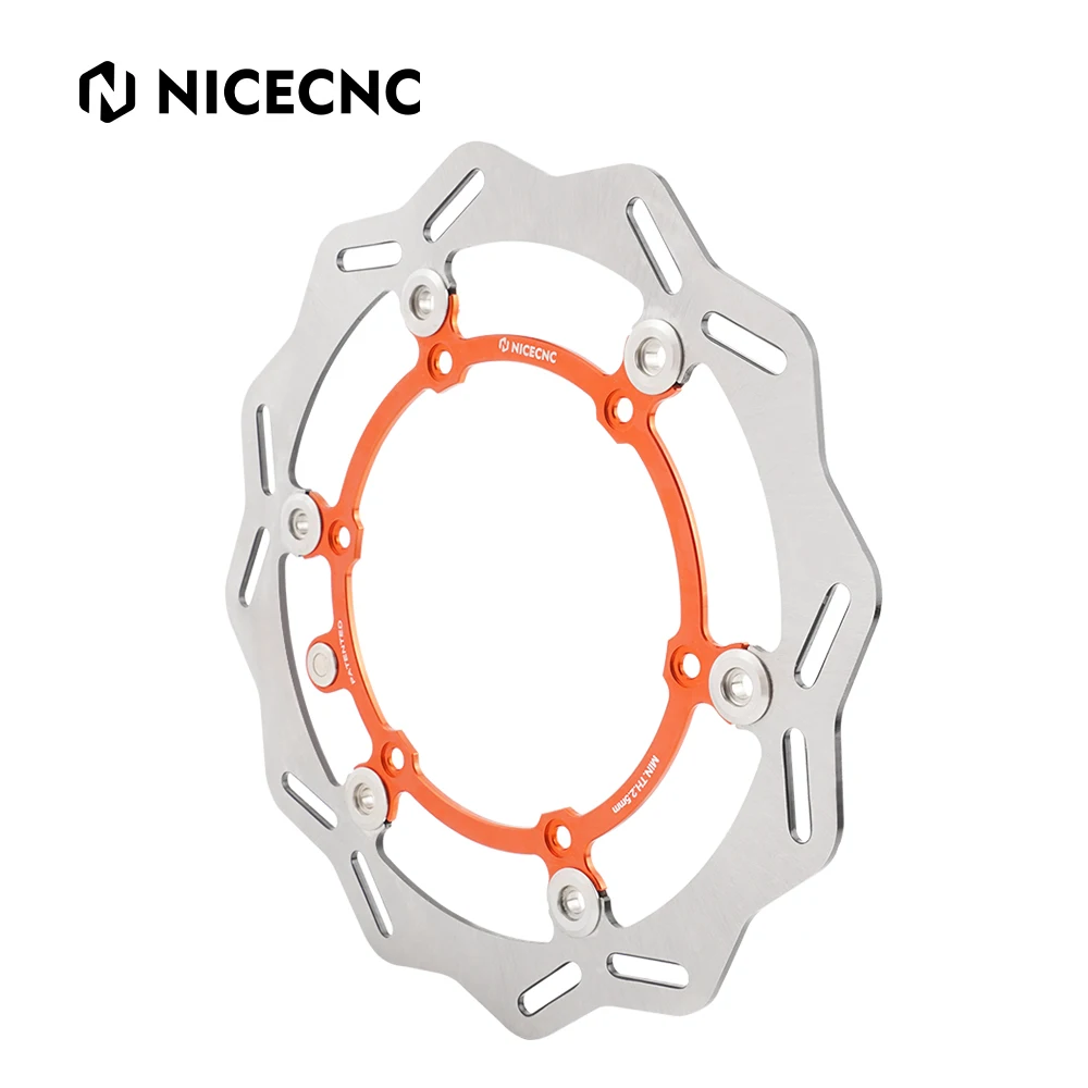 NiceCNC Front Brake Disc Wave Floating For KTM 125-500 250 350 450 EXC EXCF XC XCF XCW SX SXF TPi 6D 1994-2023 Husqvarna Gas Gas