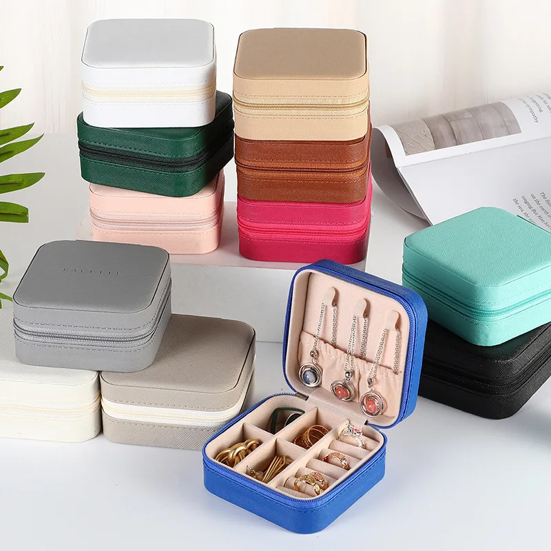 

Simple Portable Jewelry Storage Box Earrings Necklace Ring Storage Jewelry Box Gift Box Display Box Travel Storage Organizer