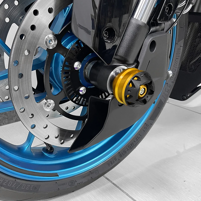 Фото Защита колес для YZFR1 R1M YZFR6 R7 MT10 FZ10 MT03 MT25 tracer7gt 9gt, ползунки передней и задней вилки мотоцикла, аварийная накладка №5