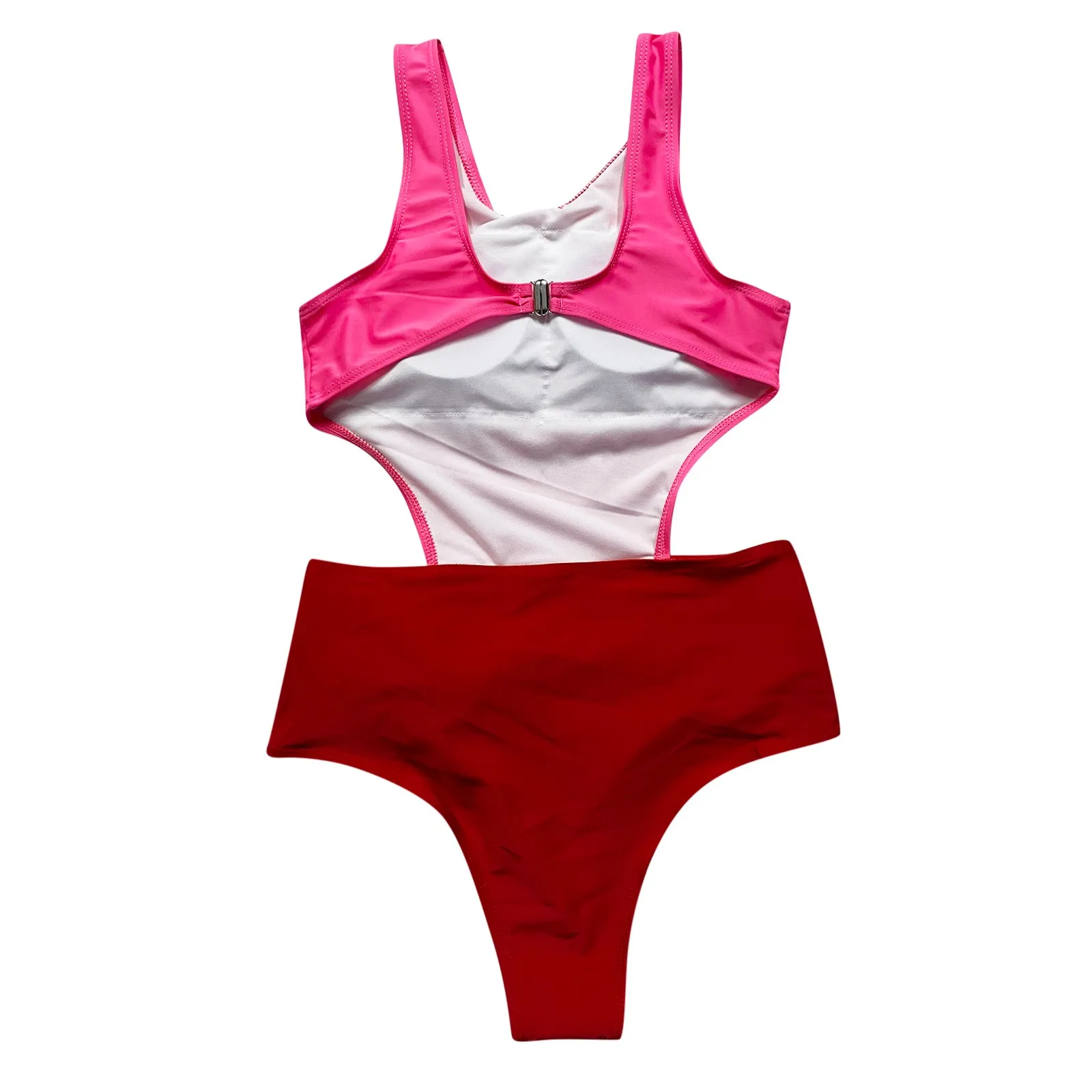 Купальник женский модный Монокини однотонный сиамский купальник с круглым