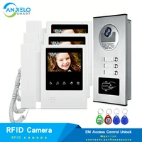 Anjielosmart 4.3 Inch Door Bell Carmera Video Intercom Residential Security Protection RFID Unlock Phone Entry For Apartment