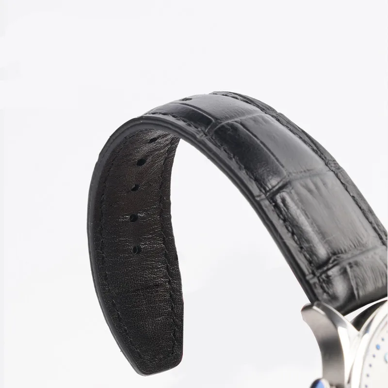 Leather Strap 22mm Men's Waterproof Suitable for IWC Watch Strap Portuguese 7 Leather Strap Portuguese Pilot Belt Bracelet Brown