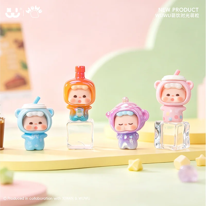 Фото Оригинальная серия Wuwu Cute Drink Time: мини-фигурки в слепых коробках, модные игрушки, настольные украшения, подарочные пакеты для взрослых коллекционеров №1