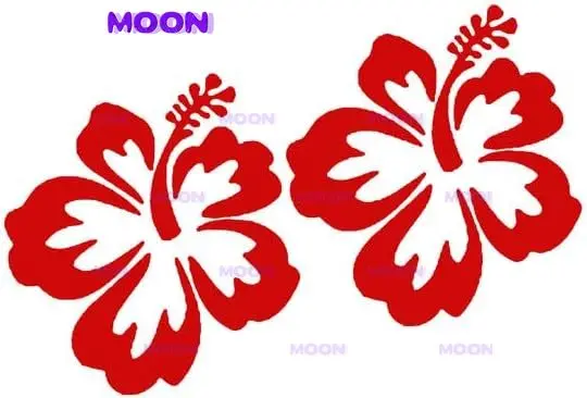 Красный цветок гибискуса, две упаковки, автомобильная наклейка, подходящая для фото, автомобильная наклейка на бампер, аксессуары